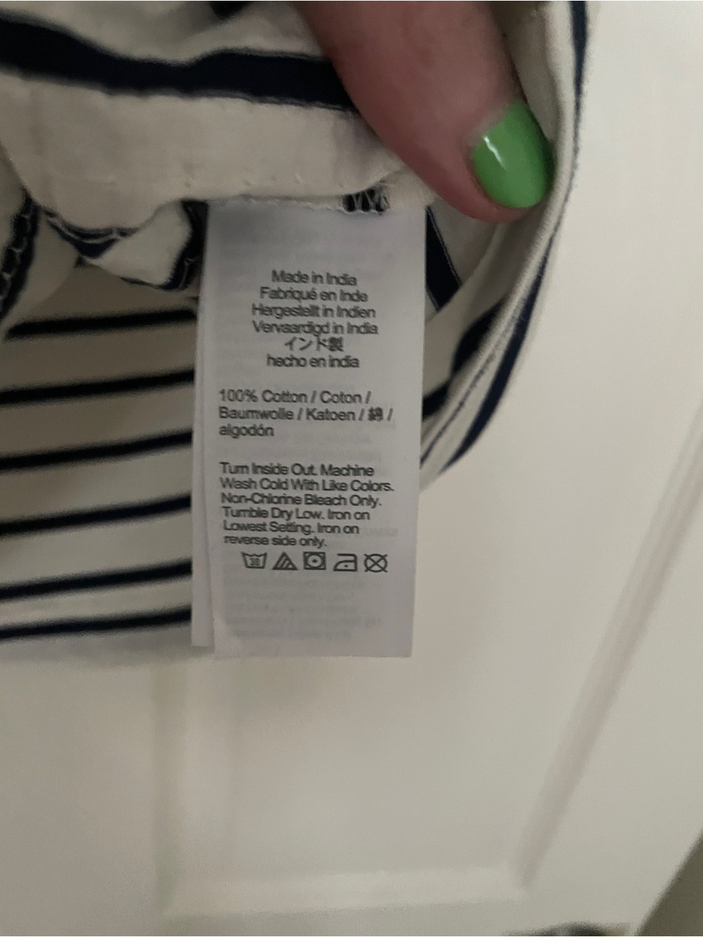 🪩 J. Crew White Tee with Navy Stripes and Silver Sequins 🪩 - Picture 4 of 5